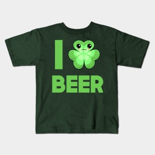 St Patricks Day I Clover Beer Kawaii Cute Kids T-Shirt